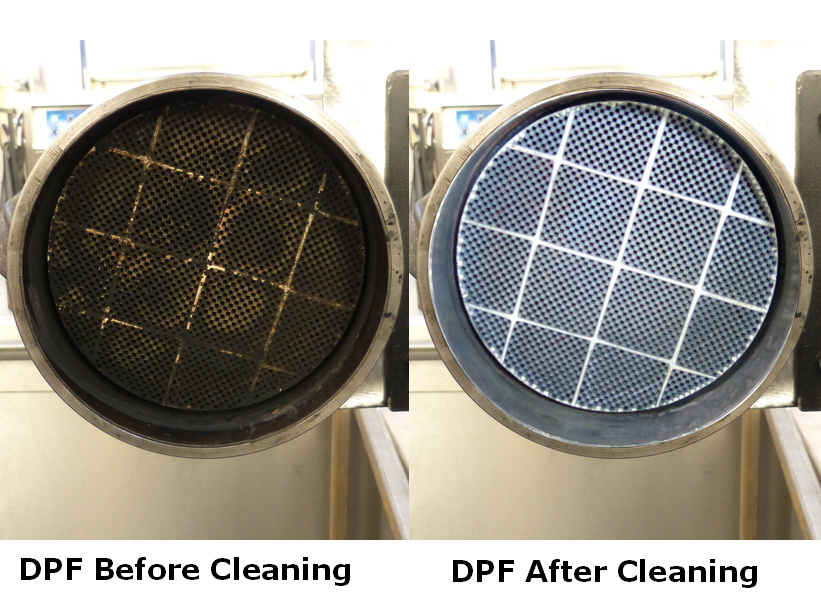 DPF cleaning before and after